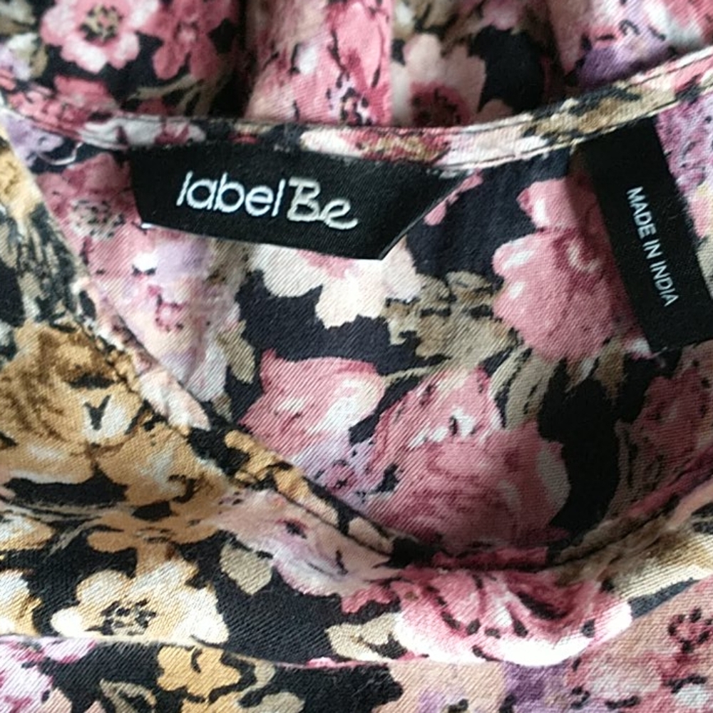 Label Be by Simply Be Floral Tunic w/Flounced Hem